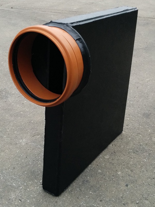 300mm Fin Drain to 110mm Drain End Outlet