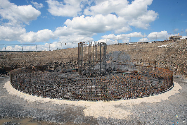Pen Y Cymoedd Wind Turbine base